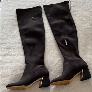 Lord & Taylor Over the Knee Women’s Heeled Boots Size 8 Elegant Dark Taupe